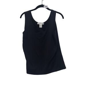 CASUAL CORNER, Women's, Top, Scoop Neck, Sleeveless, Size M, Black